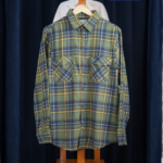 Pierre Cardin Flannel Check Shirt – Olive Mustard Plaid - Image 3