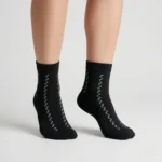 Marvelo Black Pattern Ankle Socks - Image 2