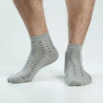 Marvelo Mist Grey Pattern Ankle Socks