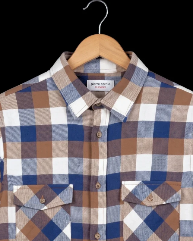 Export Autumn Mocha Flannel Check Shirt