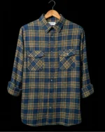 Pierre Cardin Export Midnight Rust Flannel Check Shirt - Image 3
