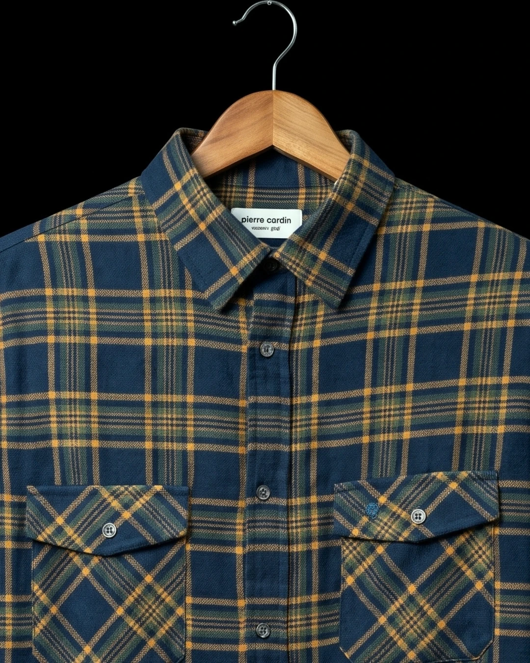 Pierre Cardin Rust 29 Pierre Cardin Export Midnight Rust Flannel Check Shirt - Image 1