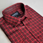 MARVELO Premium Maroon Check Formal Shirt