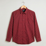 MARVELO Premium Maroon Check Formal Shirt