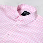 MARVELO Pink Check Relaxed Fit Formal Shirt