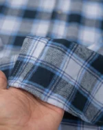 Pierre Cardin Export Arctic Slate Blue Flannel Check Shirt - Image 2