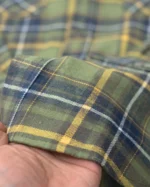 Pierre Cardin Export Olive Mustard Plaid Flannel Check Shirt - Image 2