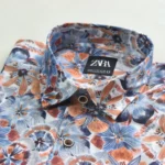 MARVELO Half Sleeve AirLite Floral Cotton Poplin Shirt - Image 2