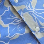 Menβs Bright Blue Abstract Floral Print Cotton Shirt β Half Sleeve Summer Casual - Image 3