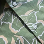 Men’s Green Abstract Floral Print Cotton Shirt – Half Sleeve Summer Casual - Image 4