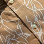 Men’s Brown Abstract Line Print Cotton Shirt – Half Sleeve Summer Casual - Image 4