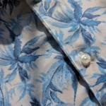 Men’s Blue Tropical Print Cotton Shirt – Half Sleeve Summer Casual - Image 4