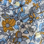 Men’s Blue & Mustard Floral Print Cotton Shirt – Half Sleeve Summer Casual - Image 4