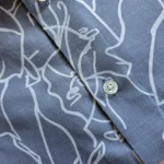 Menβs Steel Blue Abstract Line Print Cotton Shirt β Half Sleeve Summer Casual - Image 4