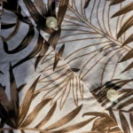 Men’s White & Brown Tropical Leaf Print Cotton Shirt – Half Sleeve Summer Casual - Image 4