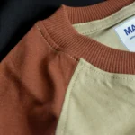 Marvelo Beige & Rust Premium Cotton Raglan T-Shirt