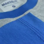 Marvelo Heather Grey & Royal Blue Premium Cotton Raglan T-Shirt