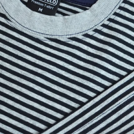Marvelo Premium Black & Gray Striped T-Shirt