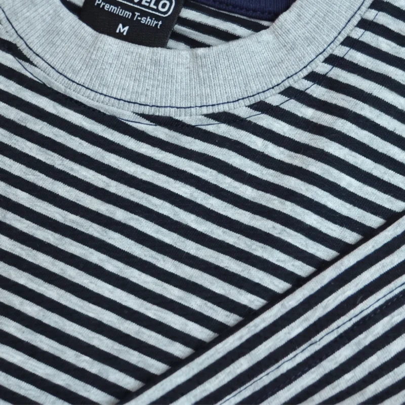 Marvelo Premium Black & Gray Striped T-Shirt
