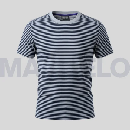 Marvelo Premium Black & Gray Striped T-Shirt