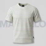 Marvelo Premium Brown & White Block-Stripe T-Shirt