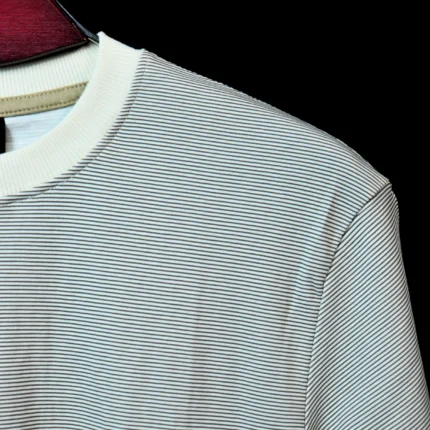 Marvelo Premium Gray Micro-Stripe T-Shirt