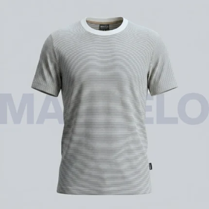 Marvelo Premium Gray Micro-Stripe T-Shirt