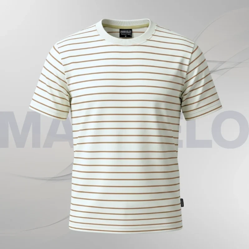 White Brown Stripe Tshirt