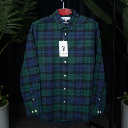 U.S. Polo Assn. Classic Deep Green & Navy Blue Tartan Checked Shirt