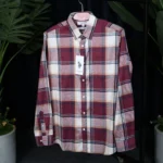 U.S. Polo Assn. Maroon & Navy Blue Plaid Casual Shirt for Men