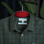 U.S. Polo Assn. Premium Olive Green Micro-Check Casual Shirt for Men