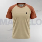 Beige Burnt Orange Reglan Tshirt