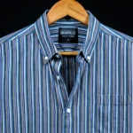 Marvelo Premium Blue & Earthy Striped Full Sleeve Shirt