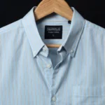 Marvelo Premium Light Blue Striped Cotton Full Sleeve Shirt