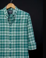 Premium Green Plaid Cotton Stretch Full Sleeve Shirt
