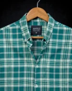 Premium Green Plaid Cotton Stretch Full Sleeve Shirt