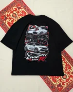 Marvelo Cropped Body Drop Shoulder Honda Civic Type R Black T-Shirt 22