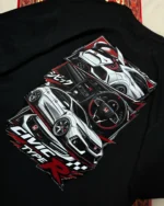 Marvelo Cropped Body Drop Shoulder Honda Civic Type R Black T-Shirt - Image 3