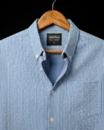 Marvelo Premium Ambush Blue white Striped Full Sleeve Shirt