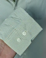 Marvelo Premium Sage Micro Checked Full Sleeve Shirt - Image 3