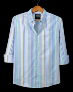 Marvelo Premium Multi-Color Vertical Stripe Full Sleeve Shirt - Image 5