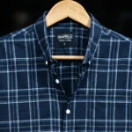 Marvelo Premium Navy Blue Checked Ambush Full Sleeve Shirt