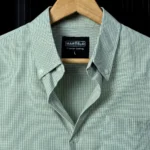 Marvelo Premium Sage Micro Checked Full Sleeve Shirt