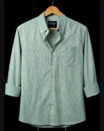 Marvelo Premium Sage Micro Checked Full Sleeve Shirt - Image 5